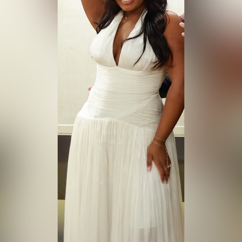 Uranie White Gathered Maxi Dress - Picture 3 of 6